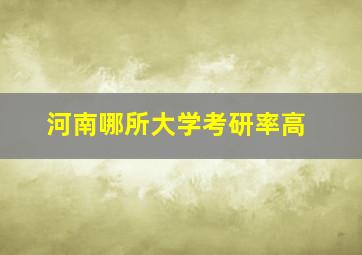 河南哪所大学考研率高