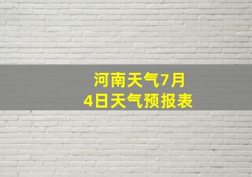 河南天气7月4日天气预报表