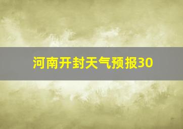 河南开封天气预报30