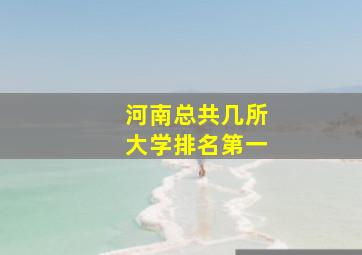 河南总共几所大学排名第一