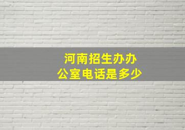 河南招生办办公室电话是多少