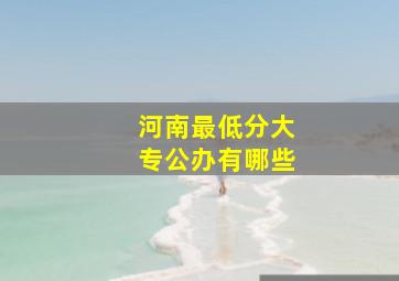 河南最低分大专公办有哪些