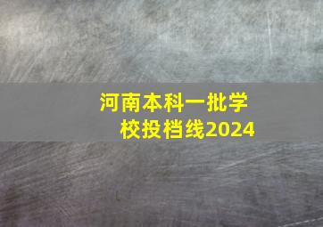 河南本科一批学校投档线2024