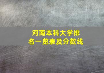 河南本科大学排名一览表及分数线