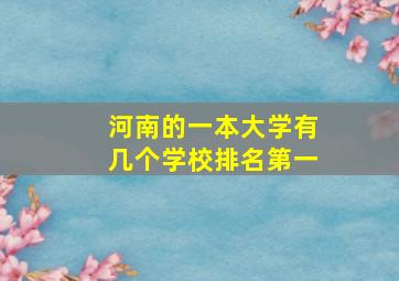 河南的一本大学有几个学校排名第一