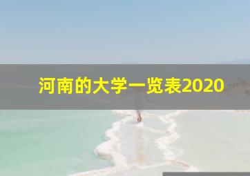 河南的大学一览表2020