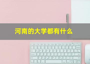 河南的大学都有什么