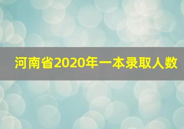 河南省2020年一本录取人数