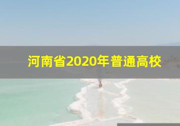 河南省2020年普通高校