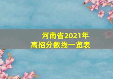 河南省2021年高招分数线一览表