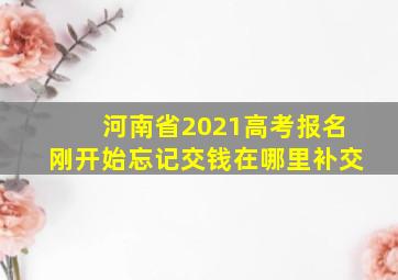 河南省2021高考报名刚开始忘记交钱在哪里补交