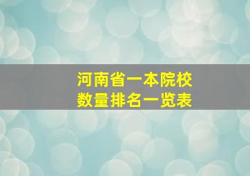 河南省一本院校数量排名一览表