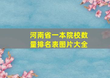 河南省一本院校数量排名表图片大全