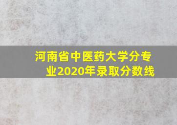 河南省中医药大学分专业2020年录取分数线