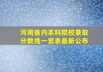 河南省内本科院校录取分数线一览表最新公布