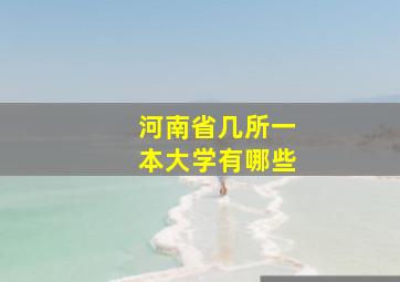 河南省几所一本大学有哪些