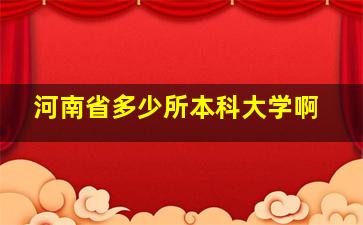 河南省多少所本科大学啊