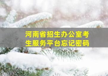 河南省招生办公室考生服务平台忘记密码