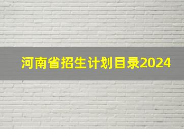 河南省招生计划目录2024