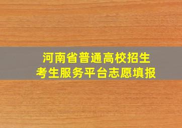 河南省普通高校招生考生服务平台志愿填报