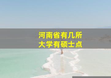 河南省有几所大学有硕士点