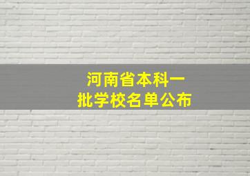 河南省本科一批学校名单公布