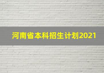 河南省本科招生计划2021