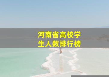 河南省高校学生人数排行榜