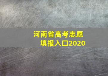 河南省高考志愿填报入口2020