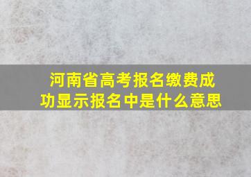 河南省高考报名缴费成功显示报名中是什么意思