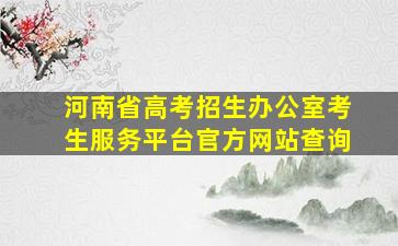 河南省高考招生办公室考生服务平台官方网站查询