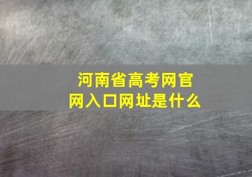 河南省高考网官网入口网址是什么