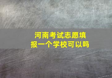 河南考试志愿填报一个学校可以吗