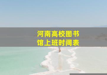 河南高校图书馆上班时间表