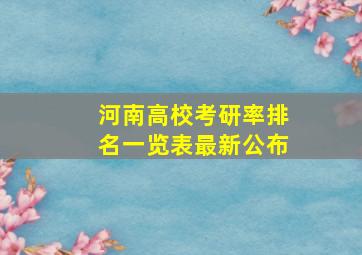 河南高校考研率排名一览表最新公布