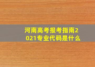 河南高考报考指南2021专业代码是什么