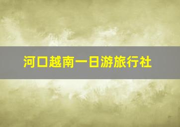 河口越南一日游旅行社