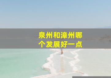 泉州和漳州哪个发展好一点