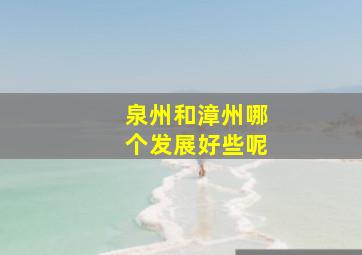 泉州和漳州哪个发展好些呢