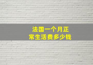 法国一个月正常生活费多少钱