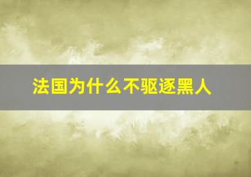 法国为什么不驱逐黑人