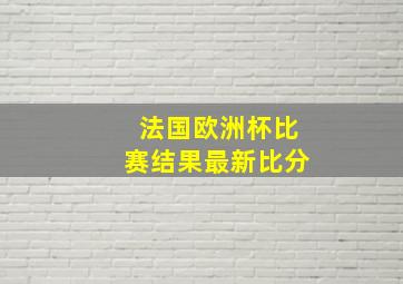 法国欧洲杯比赛结果最新比分