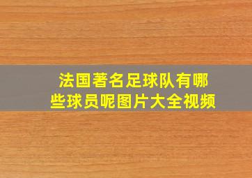 法国著名足球队有哪些球员呢图片大全视频