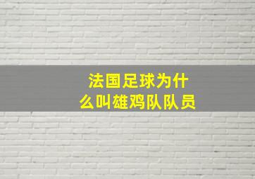 法国足球为什么叫雄鸡队队员