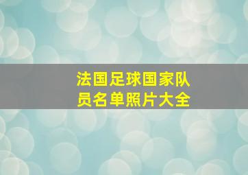 法国足球国家队员名单照片大全