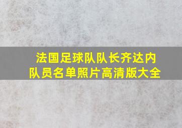 法国足球队队长齐达内队员名单照片高清版大全