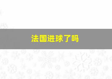 法国进球了吗