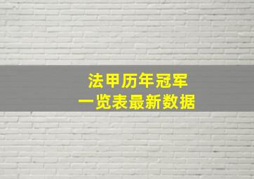 法甲历年冠军一览表最新数据