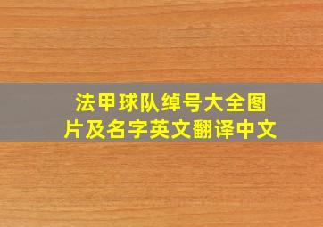 法甲球队绰号大全图片及名字英文翻译中文