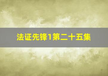 法证先锋1第二十五集